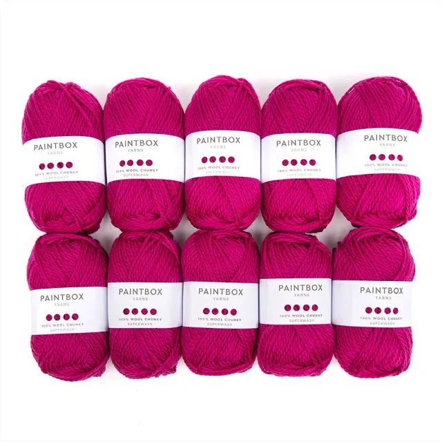 Paintbox Yarns 100% Wool Chunky Superwash Wolle Champagner Weiß 10x100g