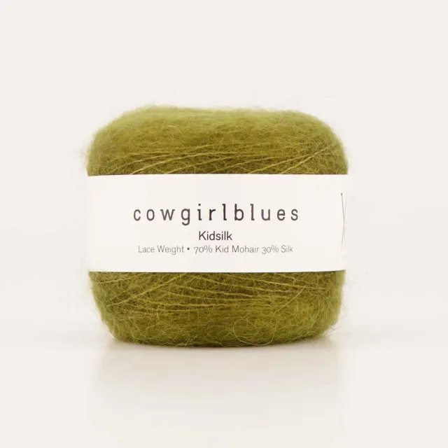 Cowgirlblues Kidsilk Ball Olive Mohairgarn handgefärbt