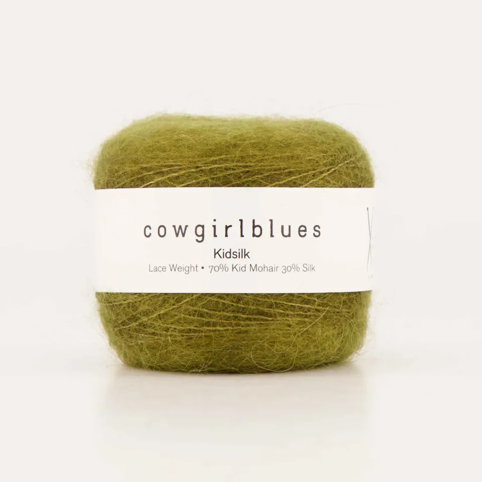 Cowgirlblues Kidsilk Ball Olive Mohairgarn handgefärbt