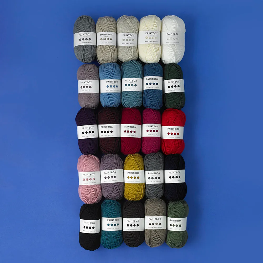 Paintbox Yarns Wool Blend Worsted Wolle 100g Paper White Mix