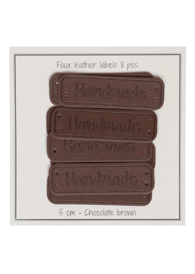Go Handmade Handmade Kunstlederlabel braun 5cm 8 Stück