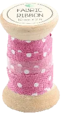 Go Handmade Stoffband Rosa Punkte 10 mm 2 m Deko