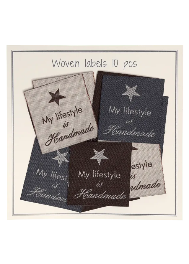 Go Handmade Woven Labels 33x30 mm 10 Stück Mix