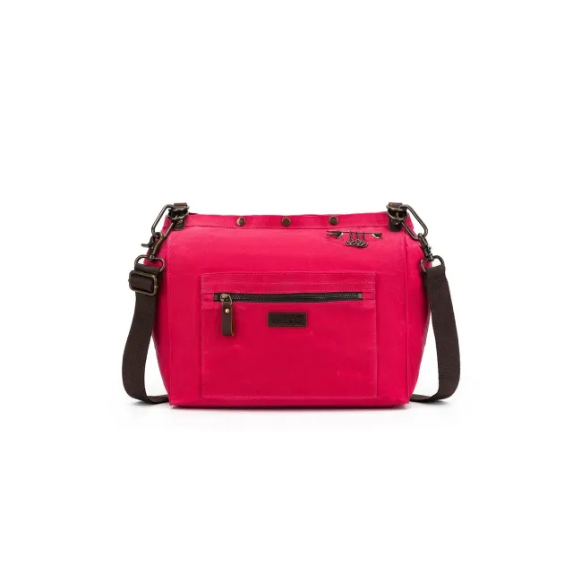 Madelinetosh Maker's Canvas Rucksack Projekttasche Vivid Rose