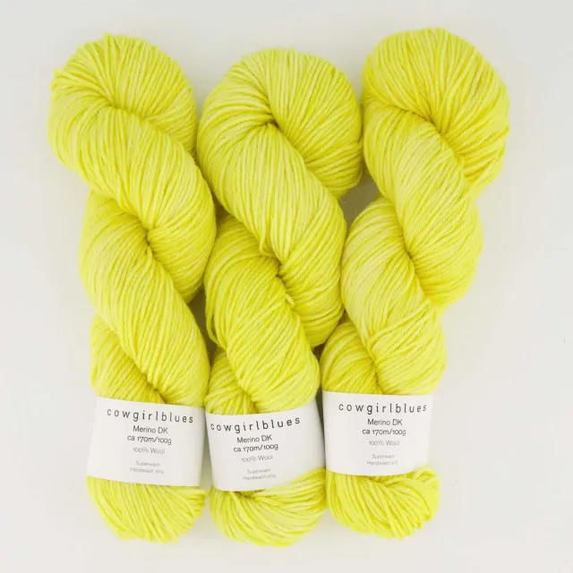 Cowgirlblues Merino DK Lemon Strickgarn gelb 100g