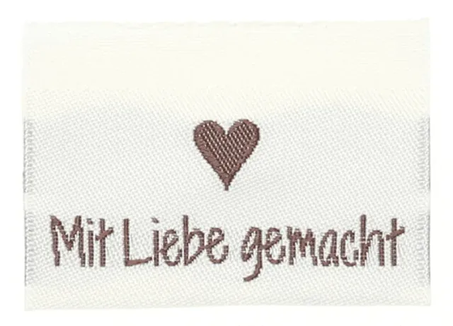 Go Handmade Webetiketten mit Liebe gemacht 35x19 mm 10 Stk