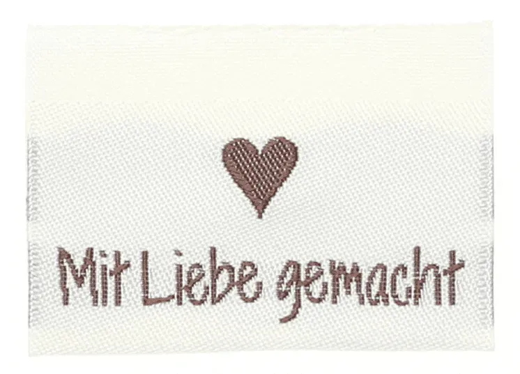 Go Handmade Webetiketten mit liebe gemacht 35x19 mm 10 Stk
