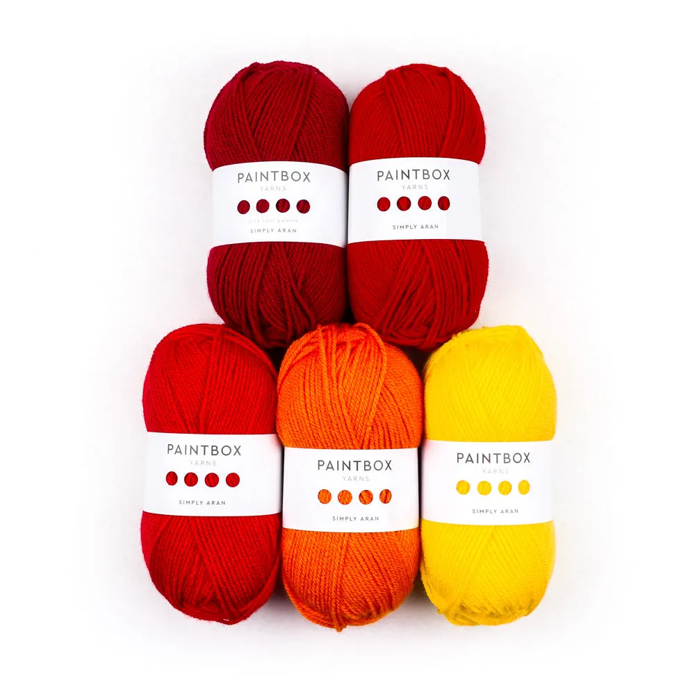 Paintbox Yarns Simply Aran Garn 5x100g Sweet Pea Set Acryl