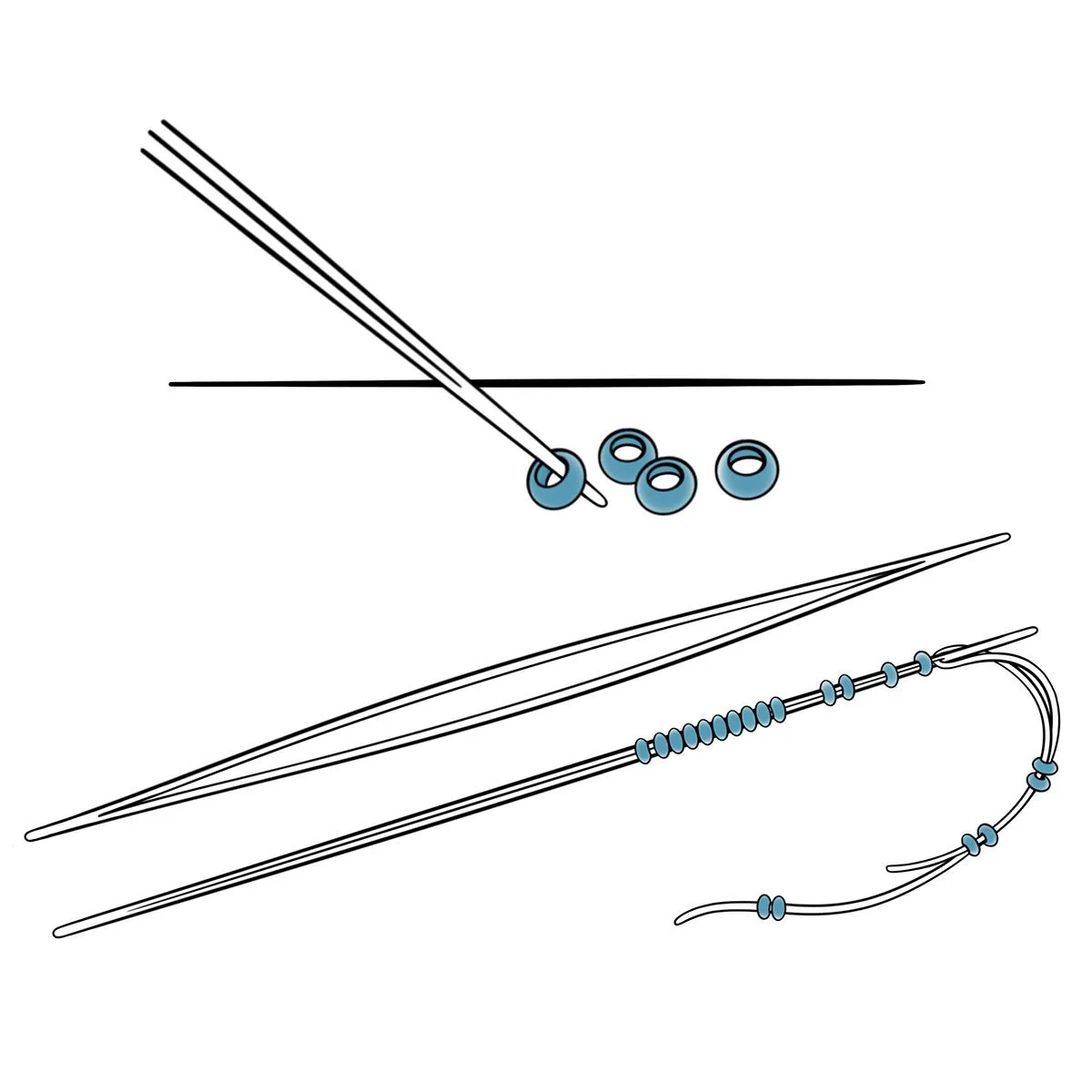 Go Handmade Perlnadeln 10 und 12 cm 2er Set