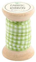 Go Handmade Fabric Ribbon Green Check Stoffband 10mm 2m grün