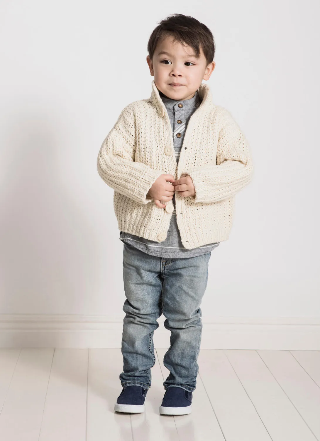 Blue Sky Fibers Classic Cookies & Cream Cardi Strickanleitung Kinder