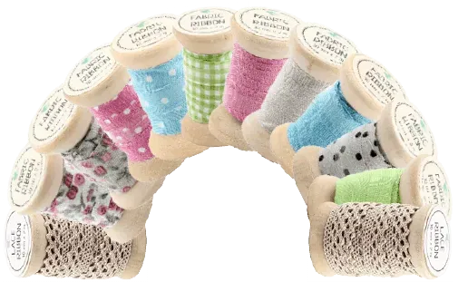 Go Handmade Stoffband Set 10mm 2m 12 Farben 42 Stück