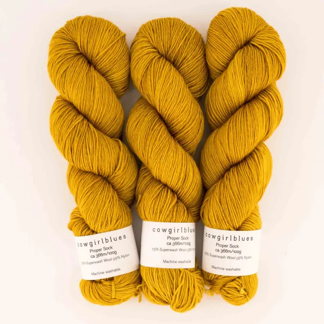 Cowgirlblues Proper Sock Mustard Sockengarn senfgelb
