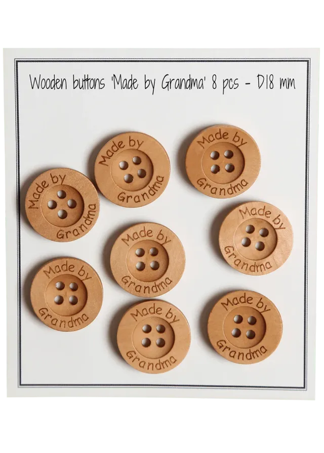 Go Handmade Made by Grandma Knöpfe 18mm 8 Stück