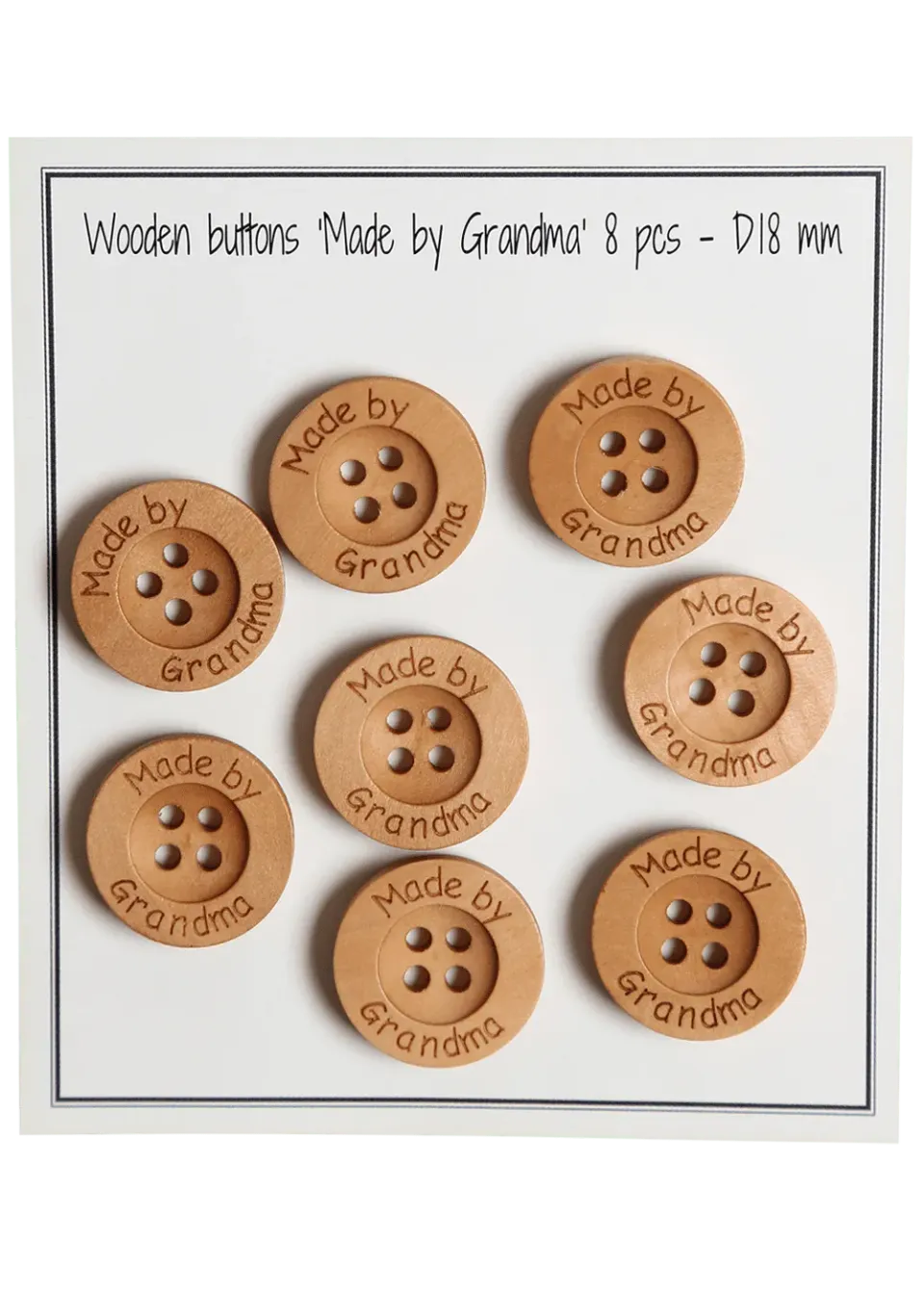 Go Handmade Made by Grandma Knöpfe 18mm 8 Stück