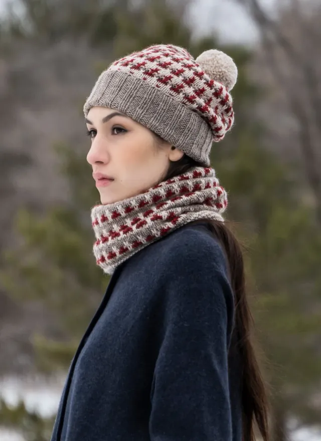 Blue Sky Fibers Ishpeming Hat Cowl Strickanleitung Set
