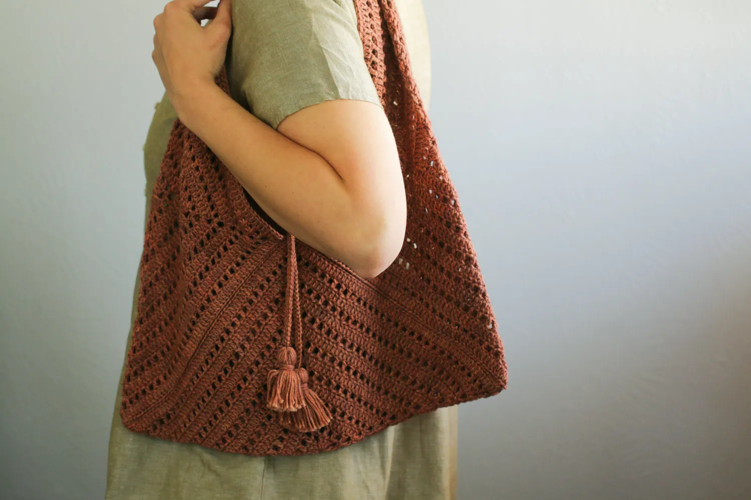 Madelinetosh Trinity Tote DK Häkelanleitung PDF Tasche