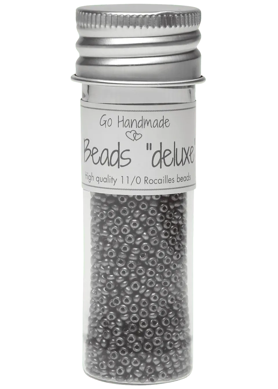Go Handmade Glass Beads Glasperlen Metallic Grey 30g 2mm