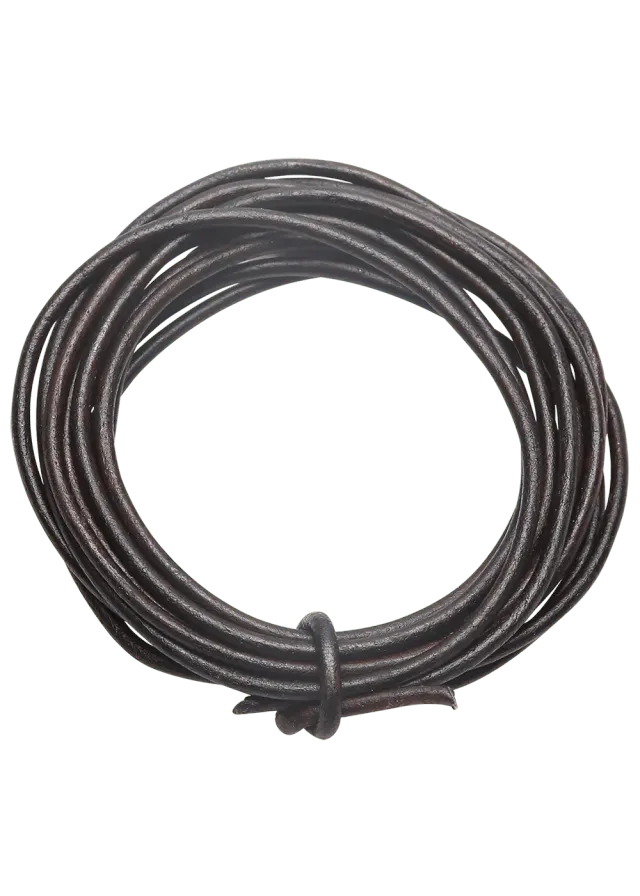 Go Handmade Leather String Lederband 2 m x 2 mm Dunkelbraun