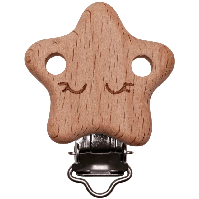 Go Handmade Suspender Schnullerclip D30 mm Rund Holz