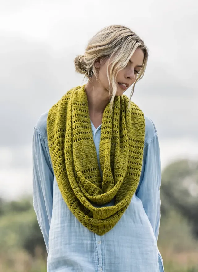 Blue Sky Fibers Classic Series Bellview Wrap Häkelanleitung Eyelet