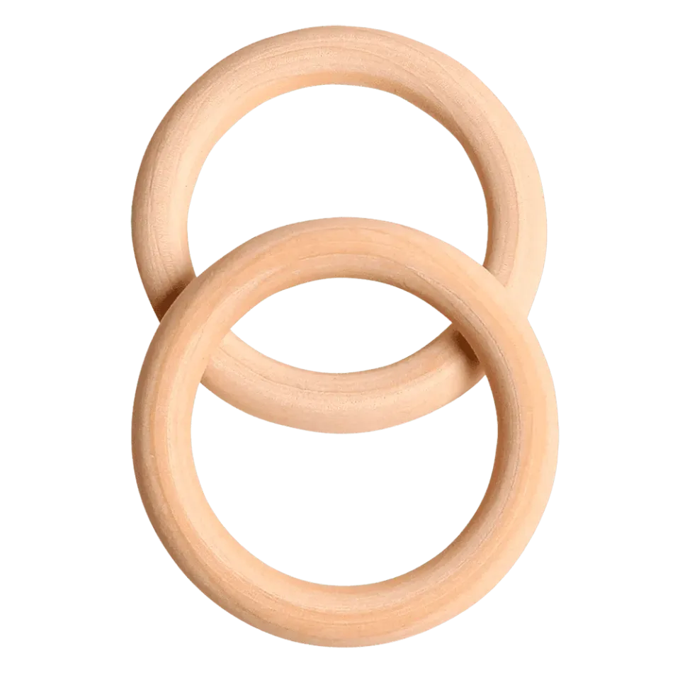 Go Handmade Wooden Rings Holzringe Natur für Taschen Tücher