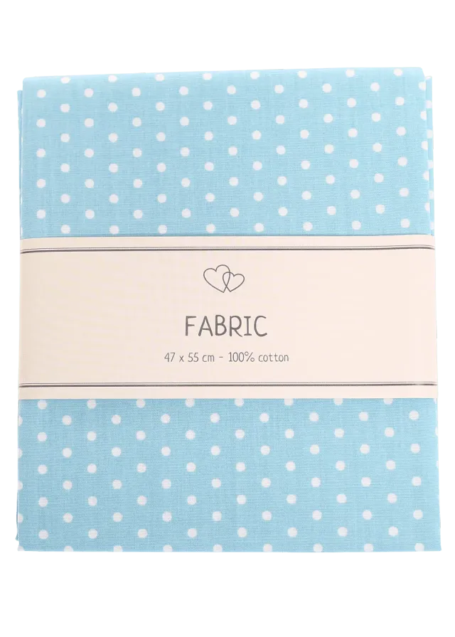 Go Handmade Cotton Baumwollstoff Blau mit Punkten 47x55 cm