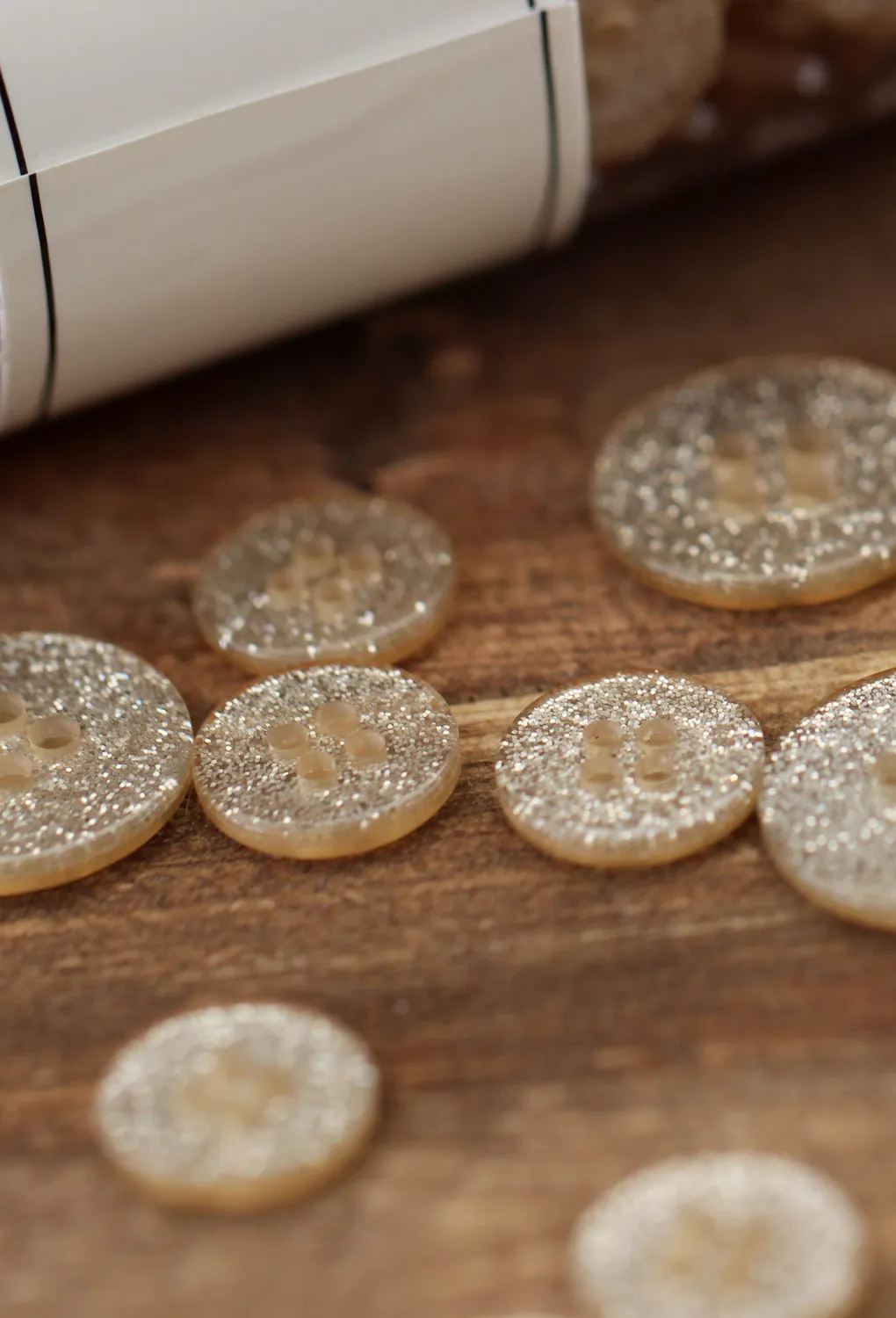 Go Handmade Glitter Knöpfe 18mm 220 Stück gold