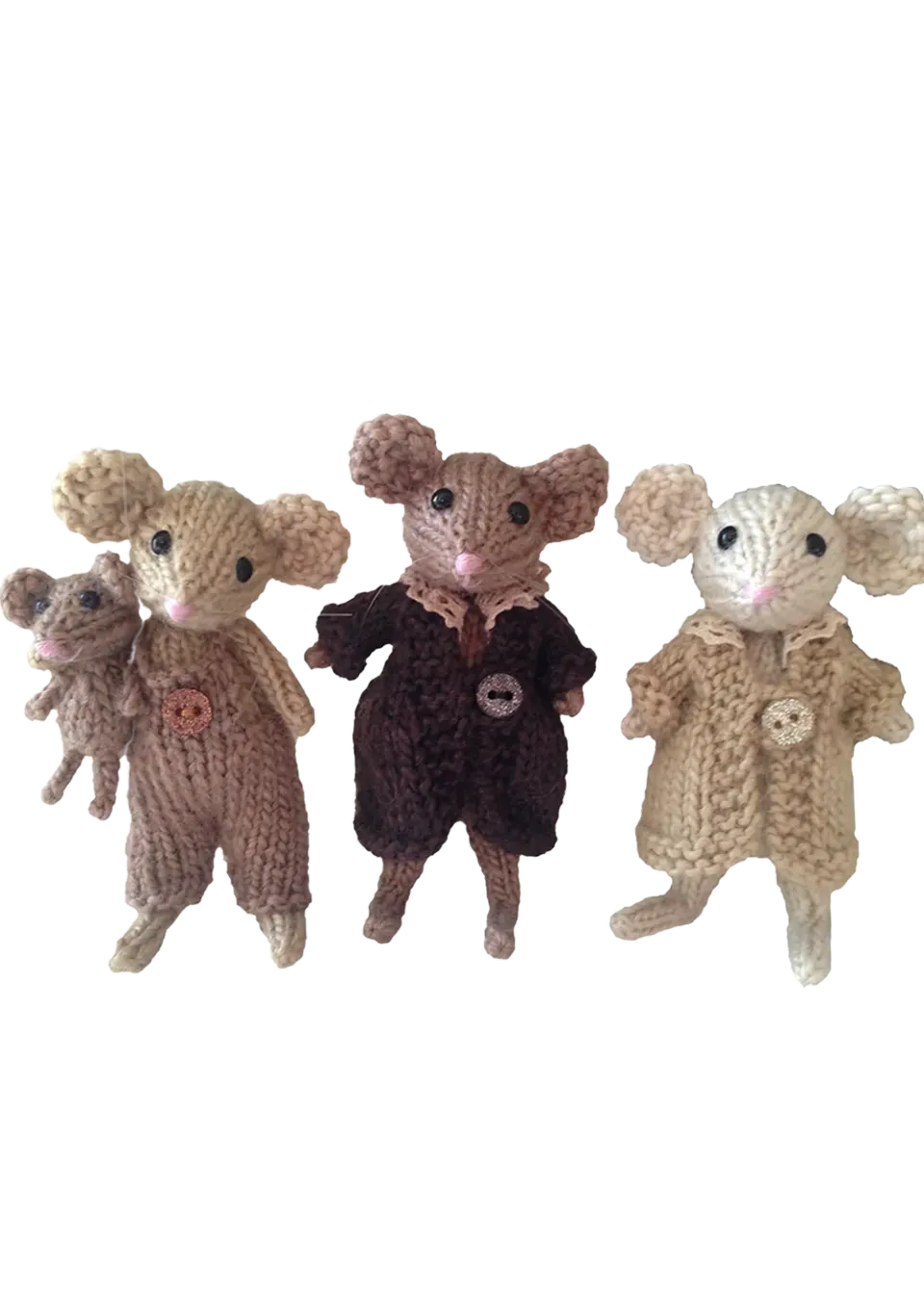 Go Handmade Mice Sisters Strickfiguren 10cm Vintage