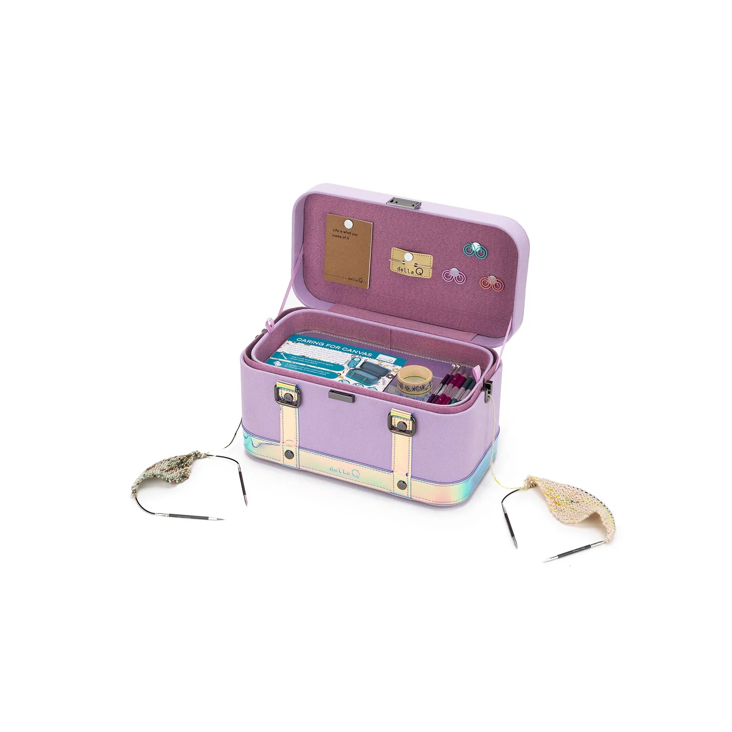 della Q Maker's Train Case Twilight Stricktasche Canvas