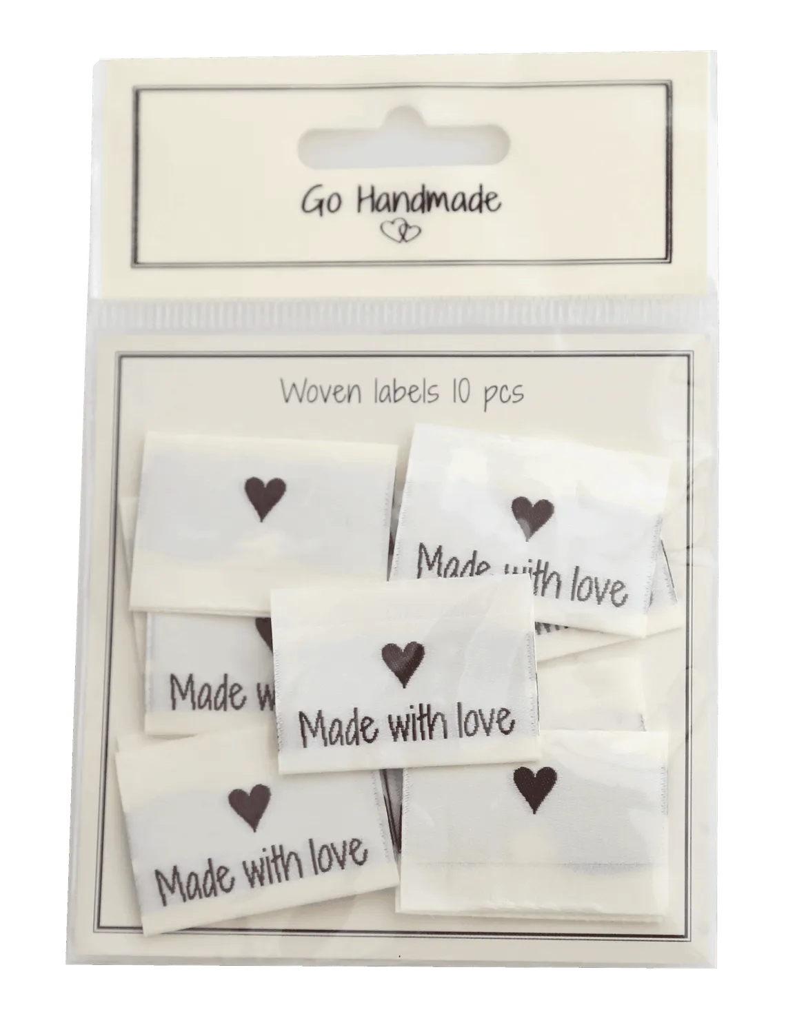 Go Handmade Made with Love Weblabel 35x19 mm 10 Stück