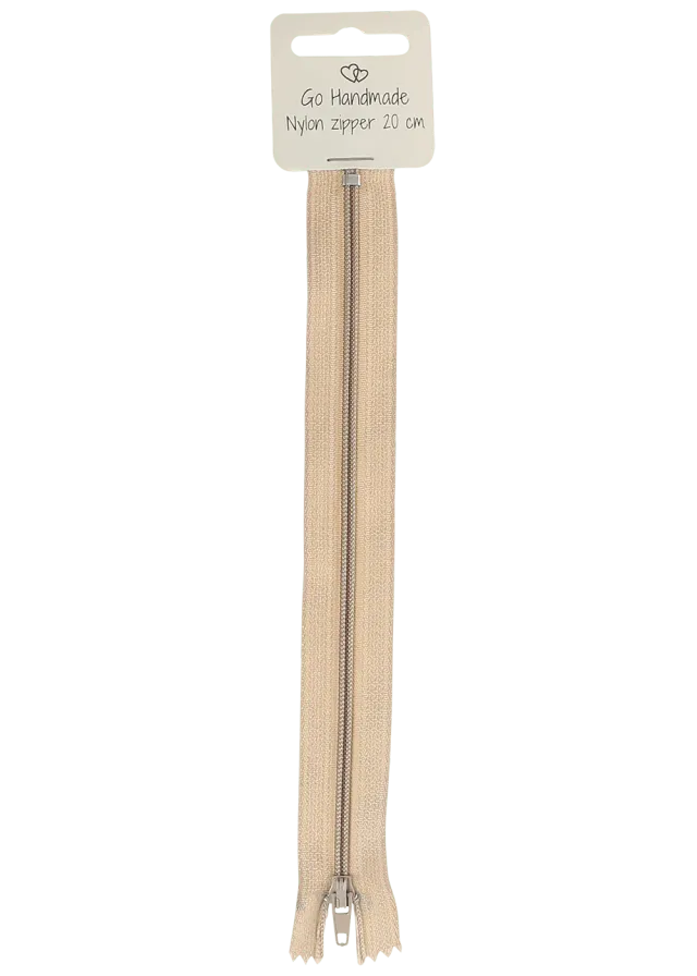 Go Handmade Nylon Zipper Reißverschluss beige