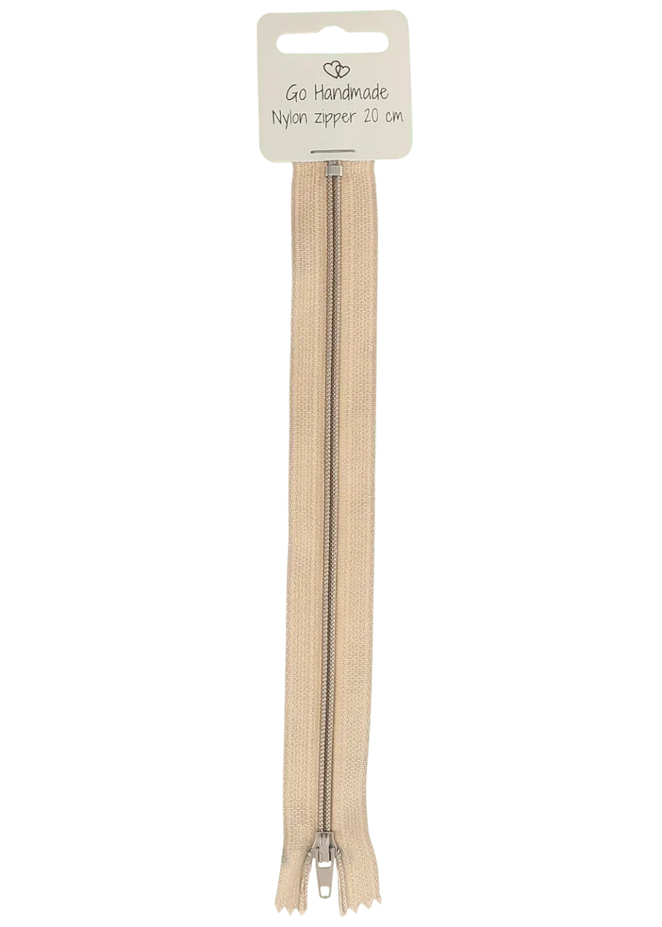 Go Handmade Nylon Zipper Reißverschluss beige