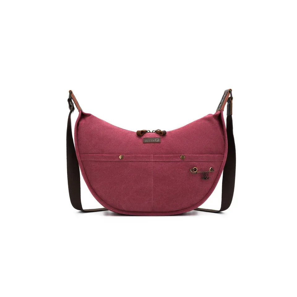 della Q Everyday Adella Stricktasche Maroon Canvas