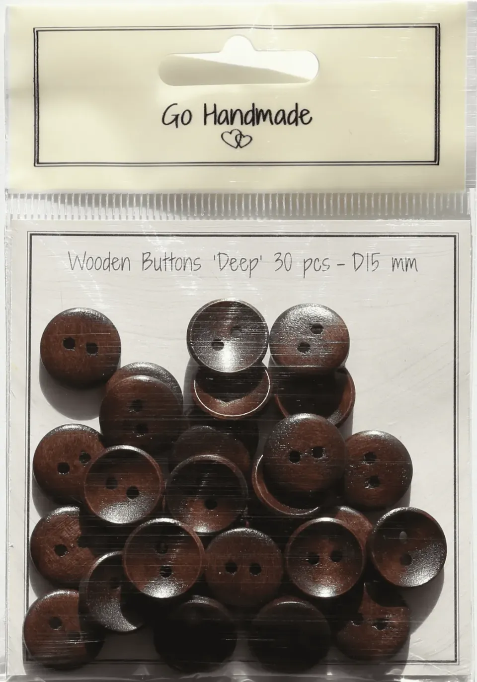 Go Handmade Deep Holzperlen 15 mm Braun 30 Stk.