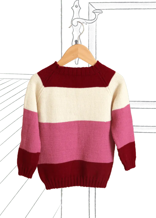 Go Handmade Stripe Raglan Strickanleitung 1-12 J.