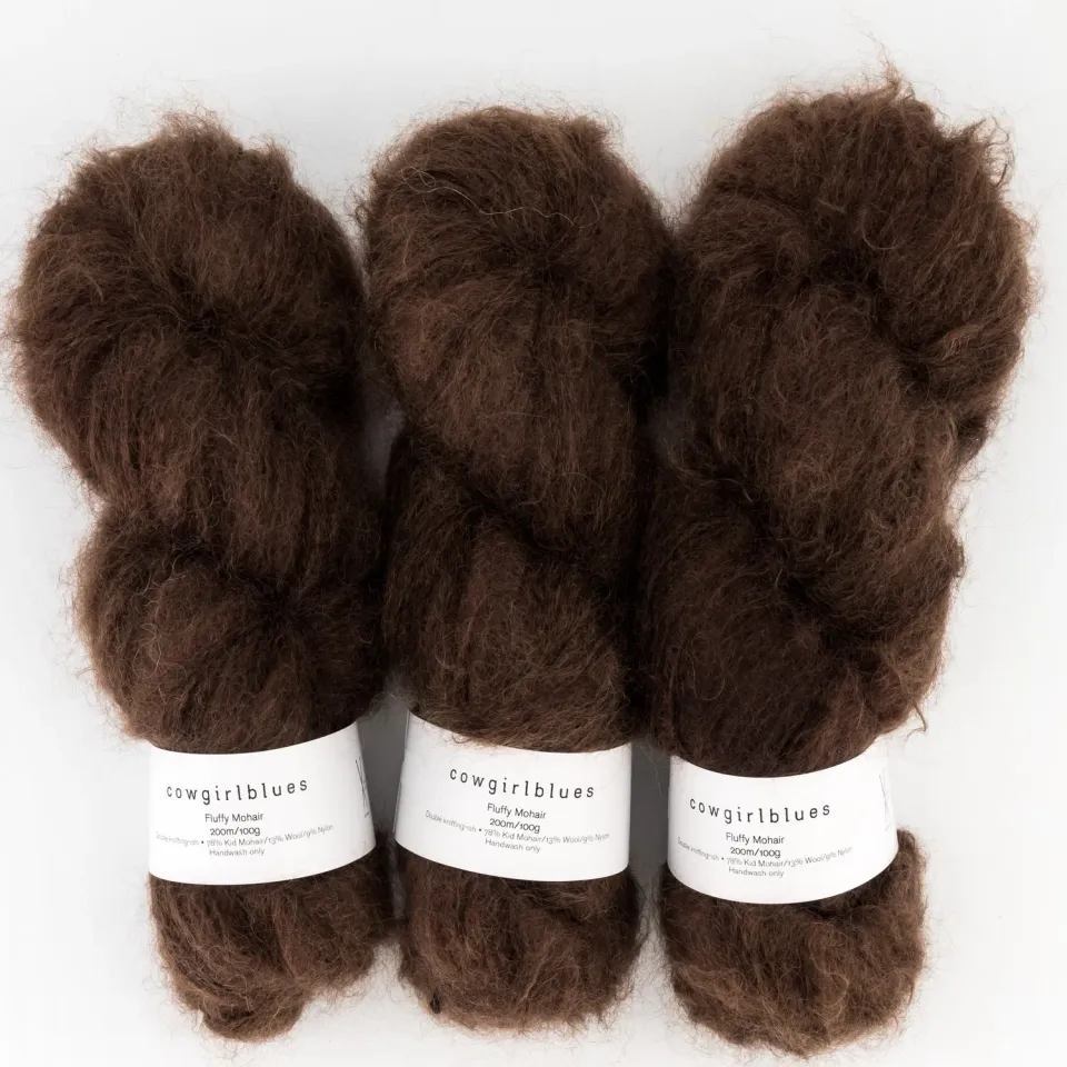Cowgirlblues Fluffy Cacao Mohairwolle handgefärbt