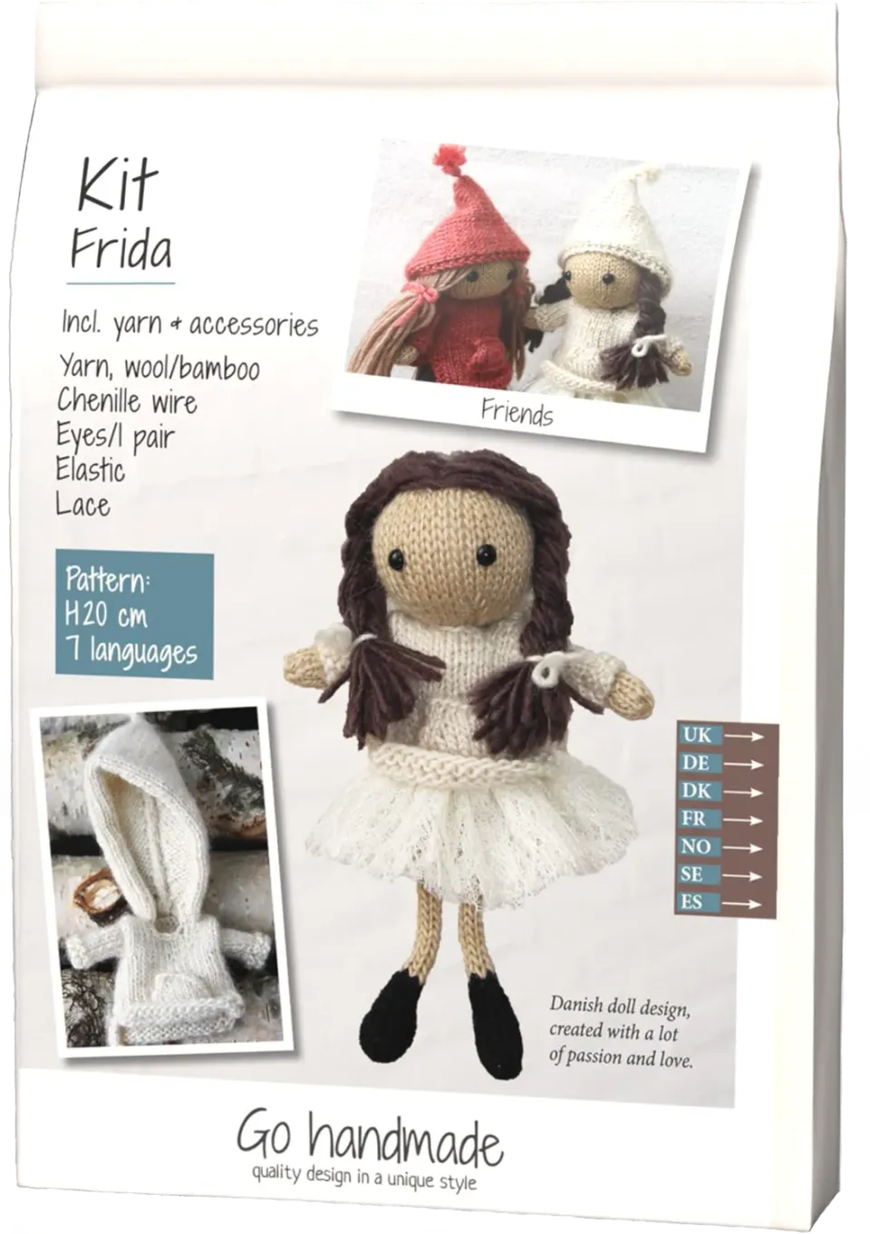 Go Handmade Frida Strickset Vintage Garn 58 g Puppe