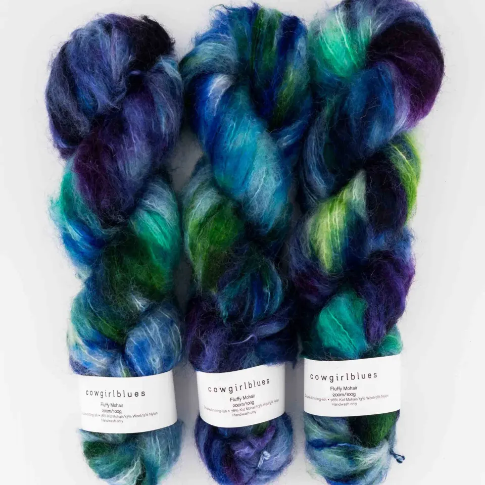 Cowgirlblues Fluffy Mohair Wolle Say a Little Prayer blau