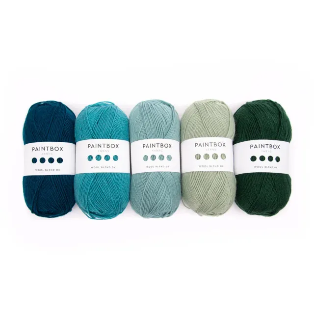 Paintbox Yarns Wool Blend DK Highlands Garn 5x100g grün