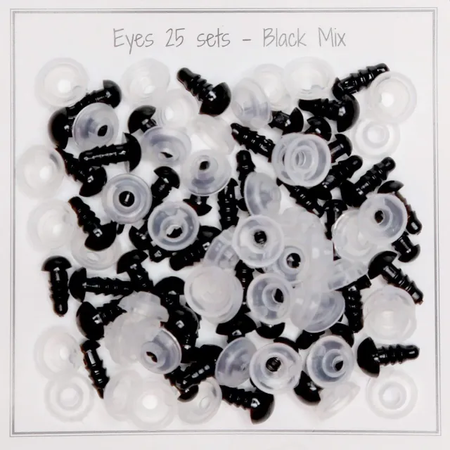 Go Handmade Black Eyes Sicherheitsaugen Mix 25 Paar
