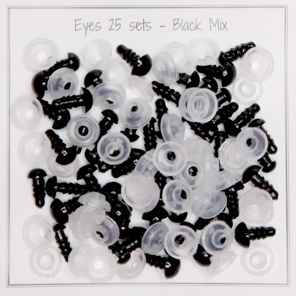 Go Handmade Sicherheitsaugen Schwarz Mix 5-8mm 25Paar