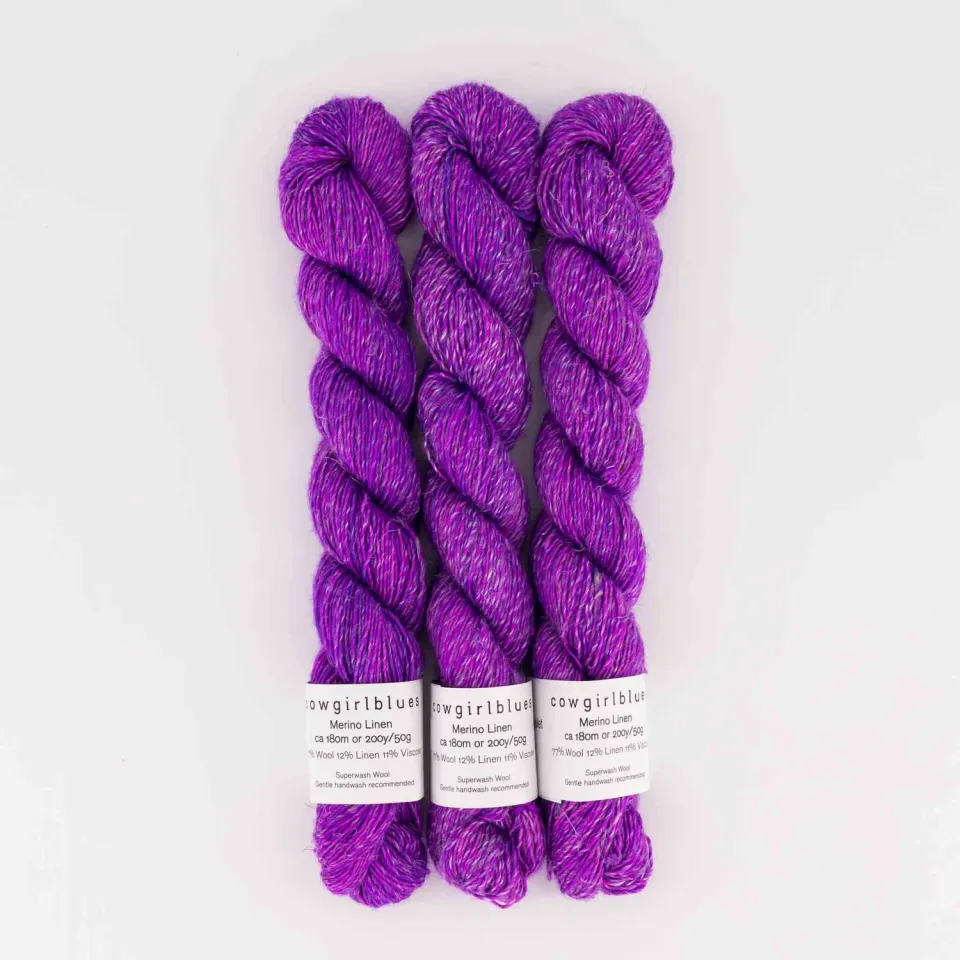 Cowgirlblues Merino Linen African Violet Garn 50g