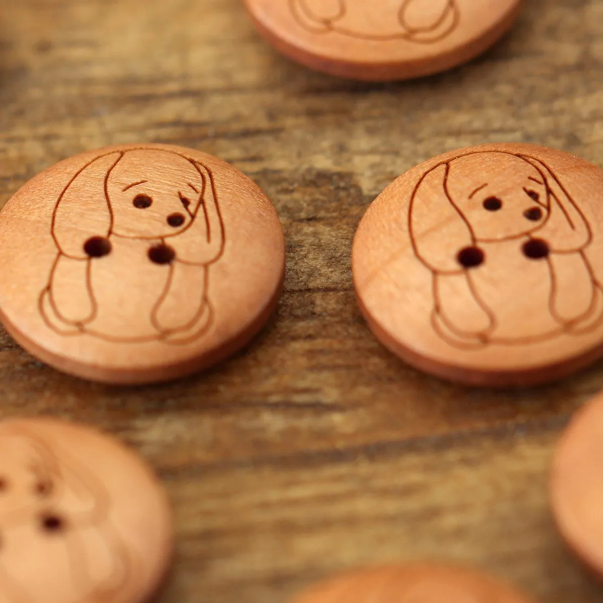 Go Handmade Bunny Holzknöpfe 17 mm 8 Stück