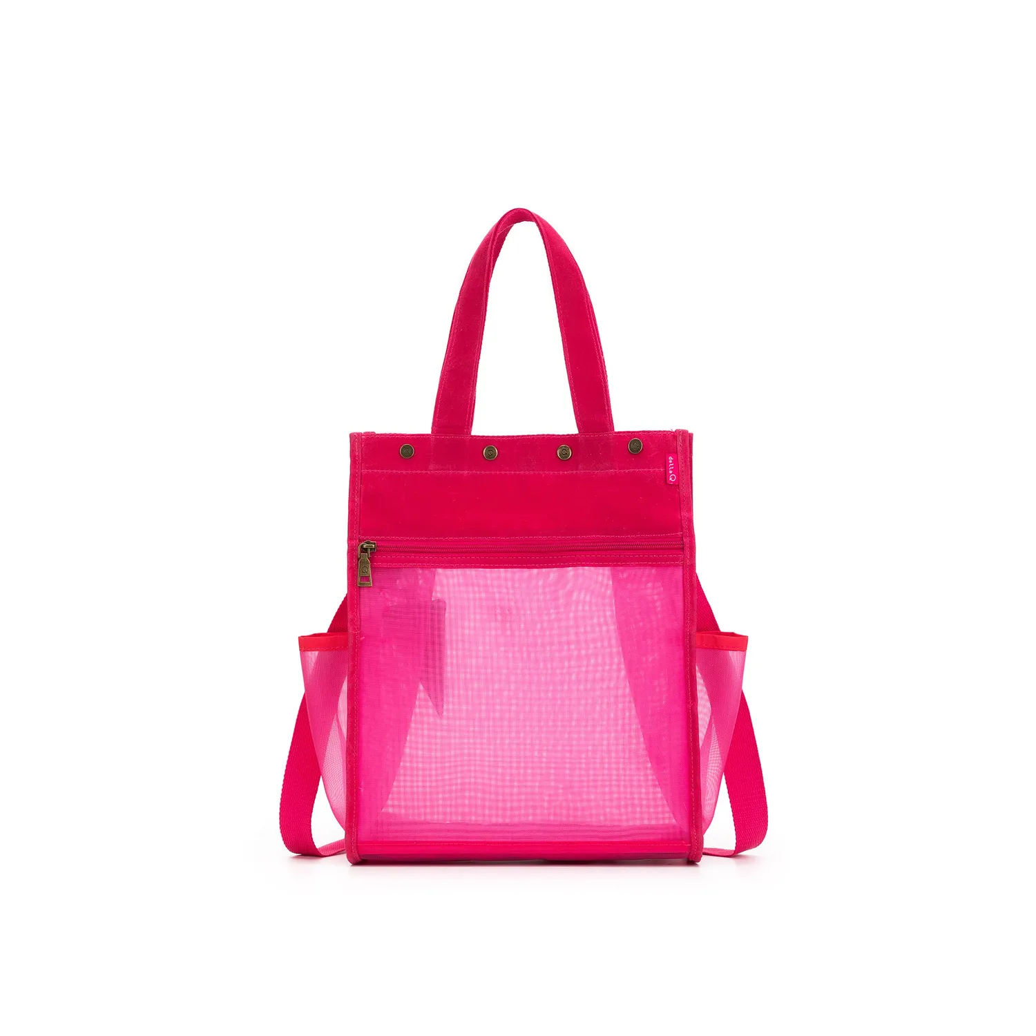 della Q Maker's Tall Mesh Tote Projekttasche Vivid Rose Netz
