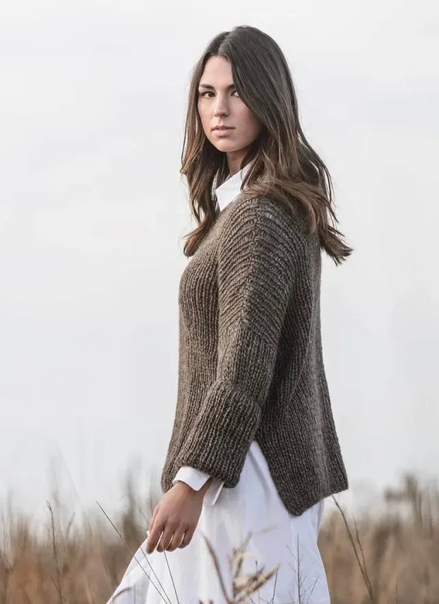 Blue Sky Fibers Classic Preston Pullover Strickanleitung Techno