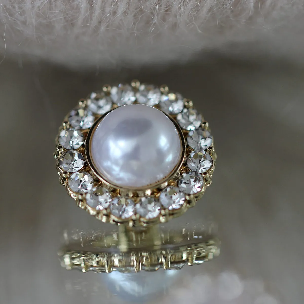 Go Handmade Diamond Pearl Knöpfe 15mm 4 Stück