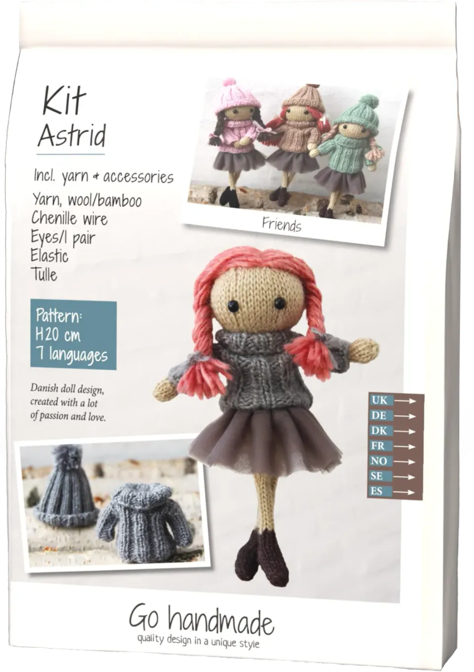 Go Handmade Astrid Strickkit Vintage 58 g mit Augen 7 mm