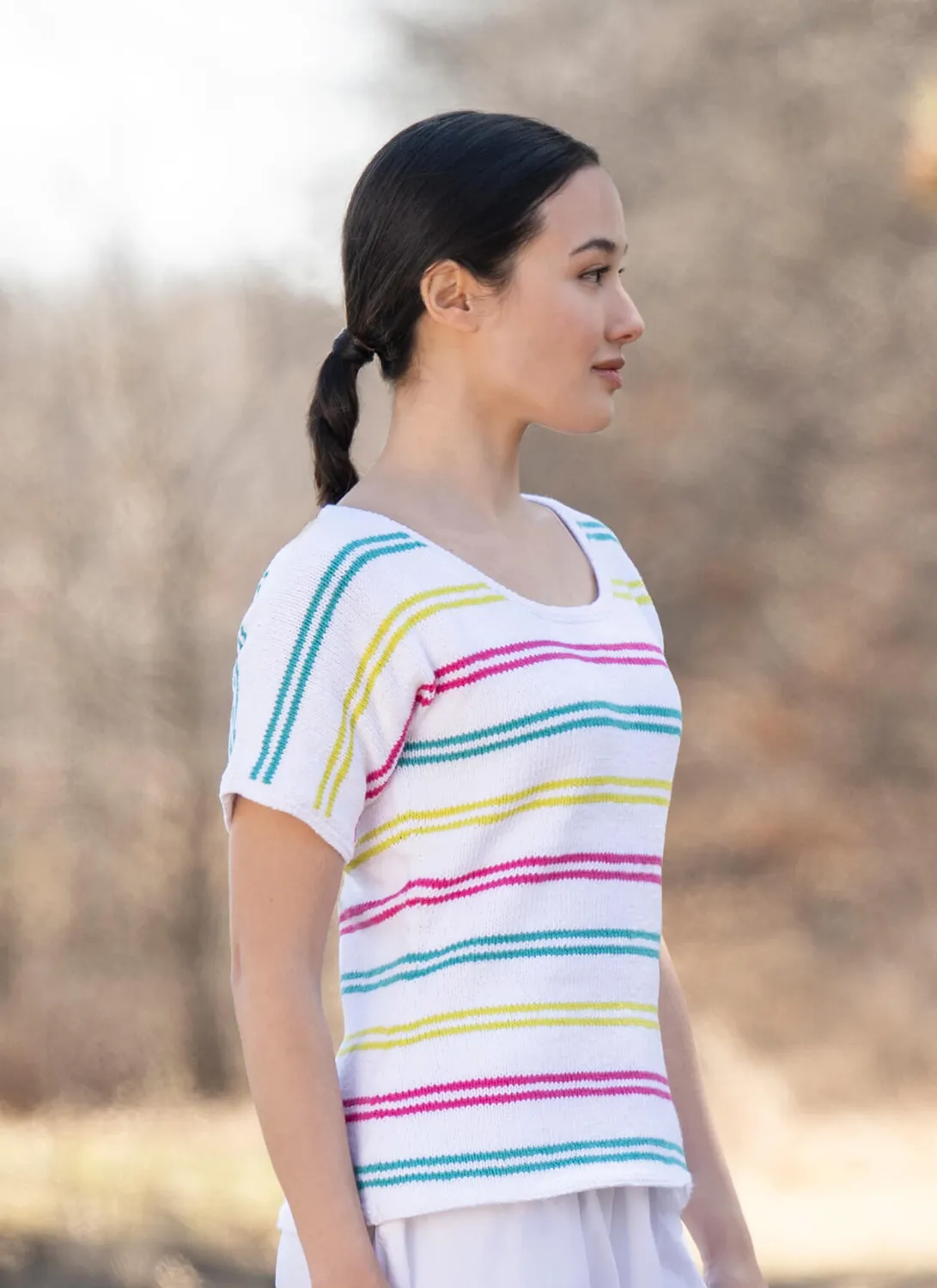 Blue Sky Fibers Classic Series Tropical Tee Strickanleitung Streifen