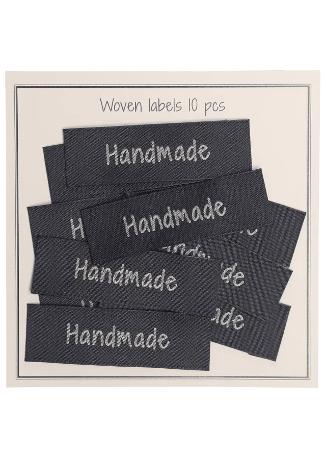 Go Handmade Webetiketten Grau handmade 10Stk